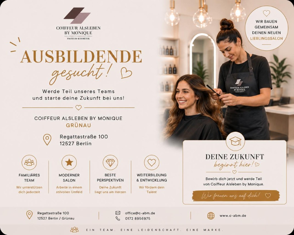 Auszubildende gesucht – Coiffeur Alsleben Grünau